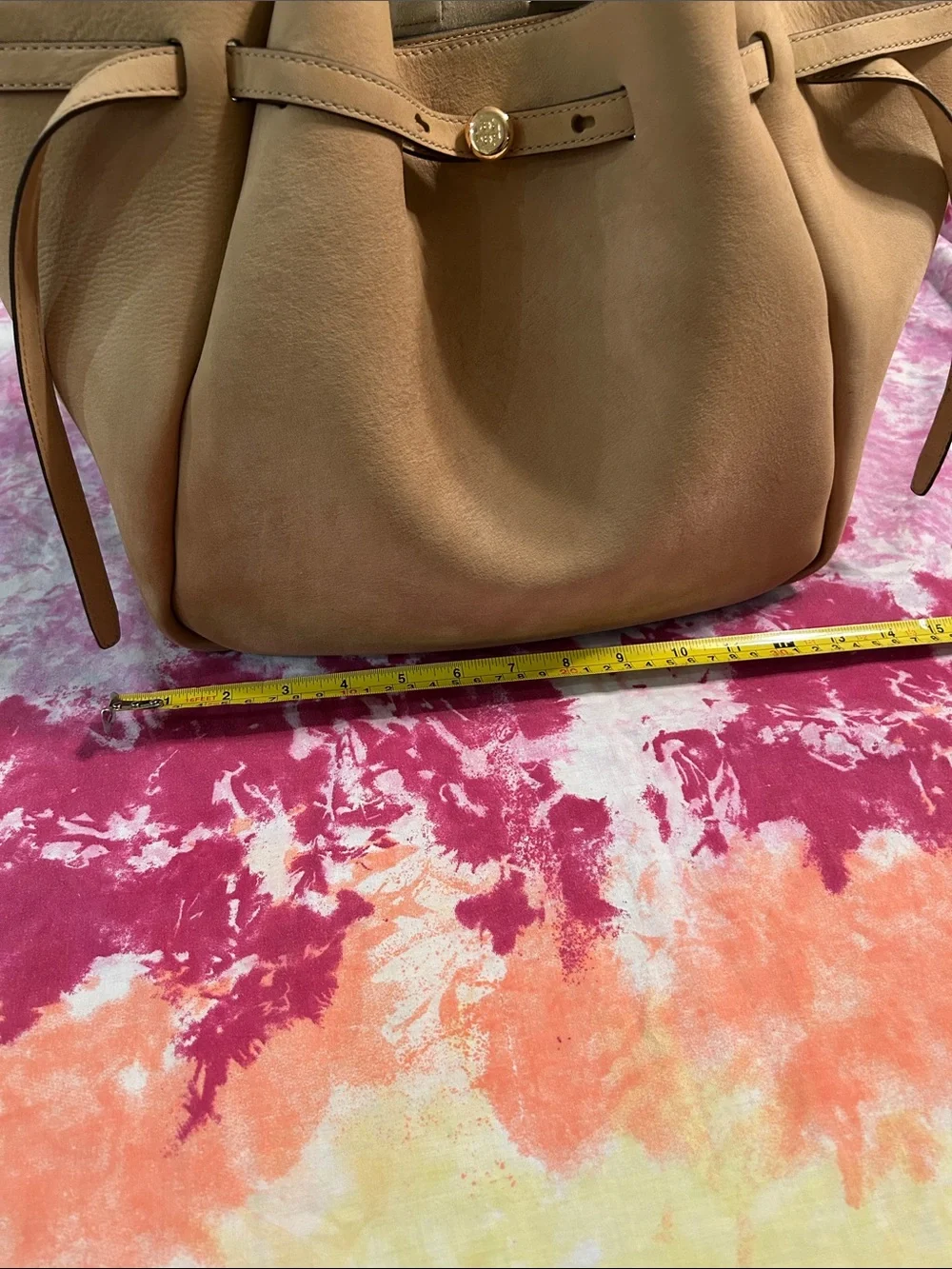 Tory Burch Romy Nubuck wheat leather tote